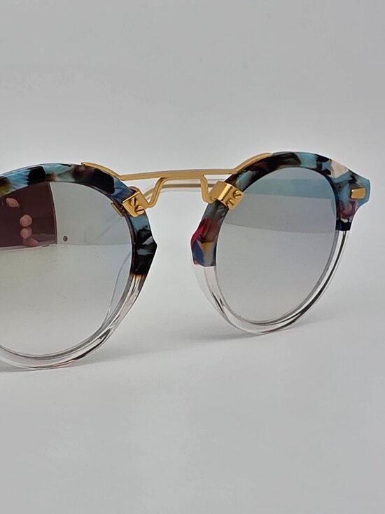 Krewe St. Louis Rio Confetti to Marine 24K Frame Silver Mirror Lens Sunglasses main image 6
